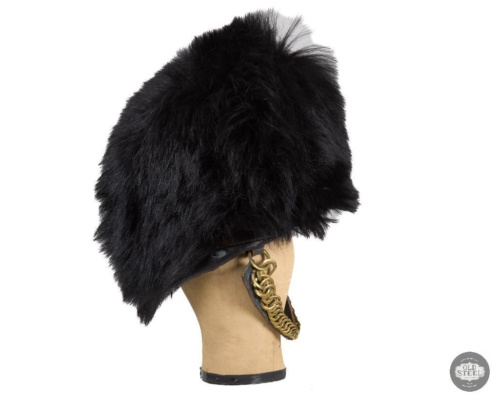 Original British 20th Century Scots Guards Bearskin Helmet with Chin Scales - 3