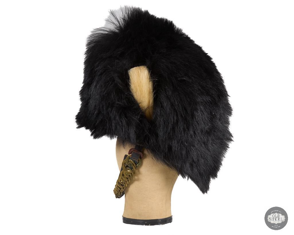 Original British 20th Century Scots Guards Bearskin Helmet with Chin Scales - 4