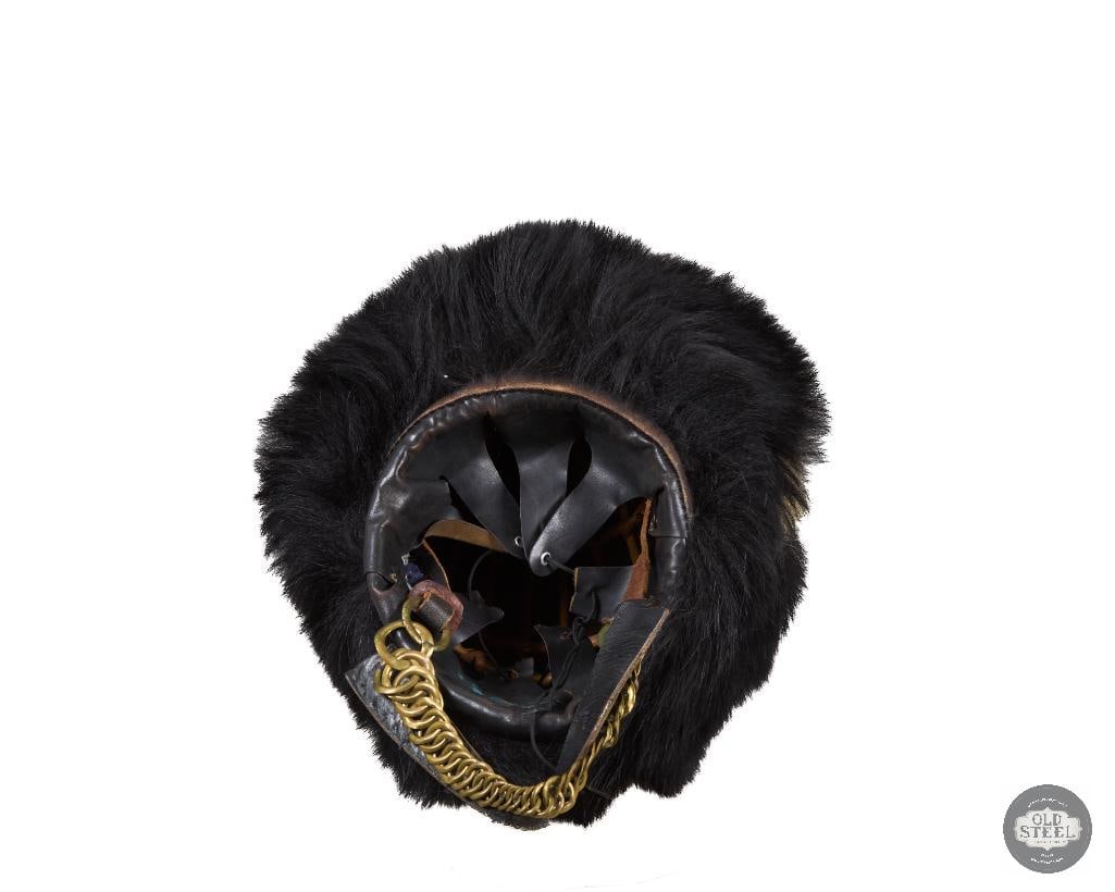 Original British 20th Century Scots Guards Bearskin Helmet with Chin Scales - 5