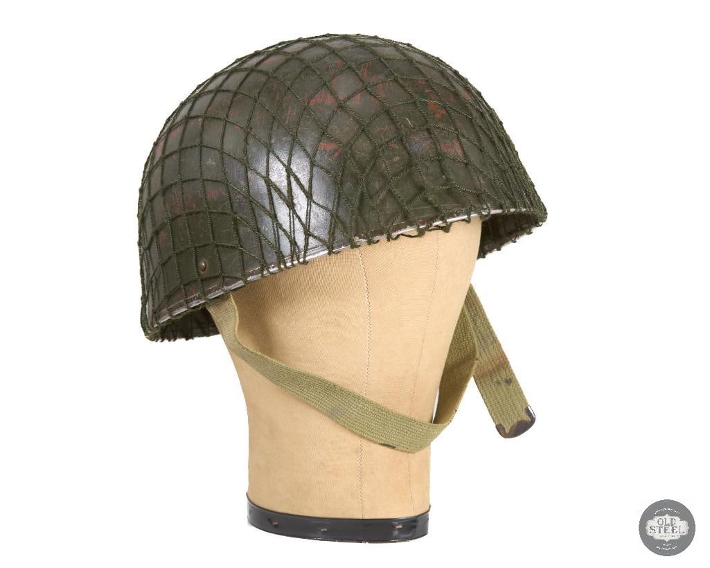 British MK I Airborne Helmet WWII: British MK I Airborne Helmet WWII THIS ITEM IS AS PICTURED WITH NO FURTHER ATTACHMENTS. ALL SALES ARE FINAL. PLEASE REFER TO THE AUCTION DESCRIPTION, LOT #1 DESCRIPTION AND TERMS OF SALE