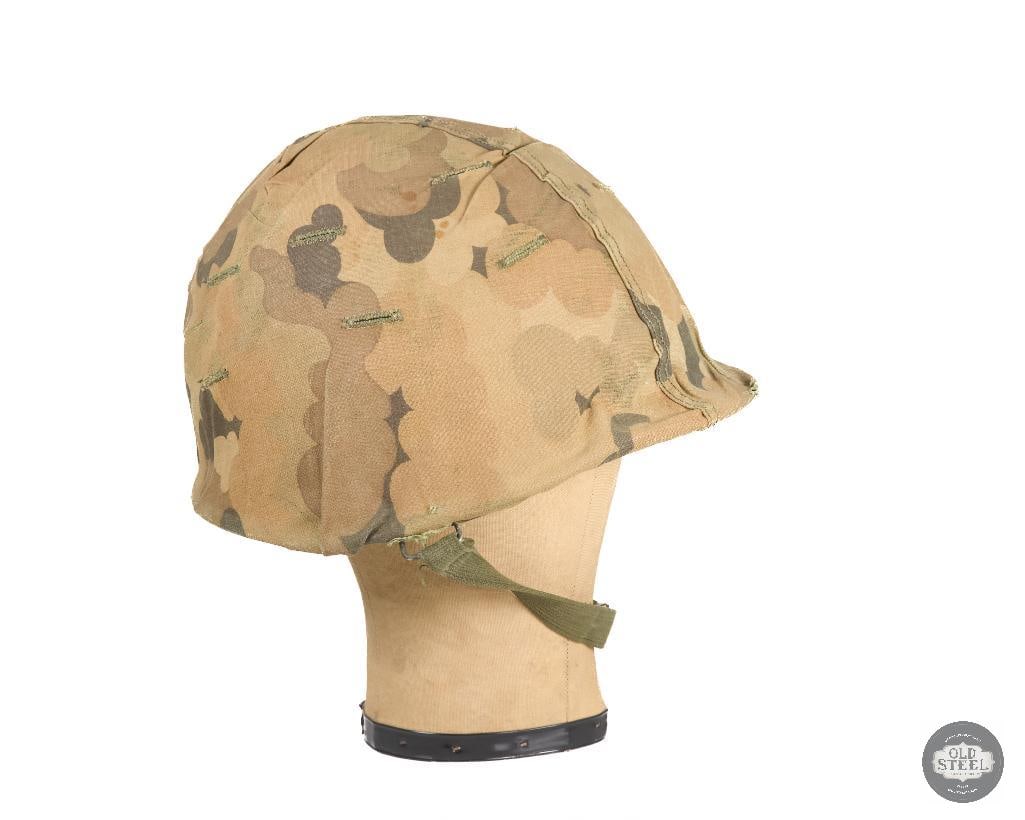 US Korean War M1 Mitchel Helmet with CAPAC 1950s Liner and Reversible Camo Cover - 3