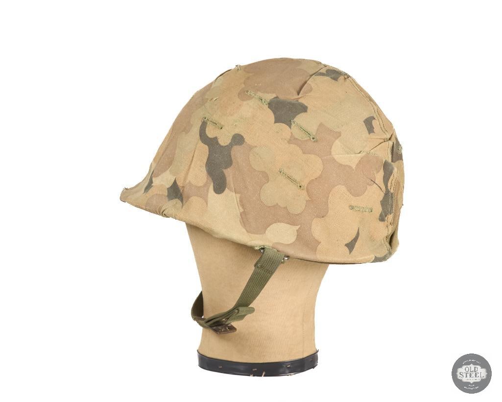 US Korean War M1 Mitchel Helmet with CAPAC 1950s Liner and Reversible Camo Cover - 4