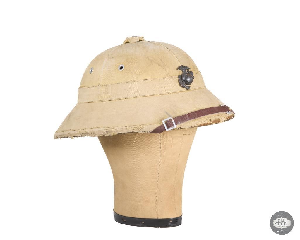 Pre-Cold War USMC Pressed Fiber Hat Range Instructors Hat Pith Helmet (1 of 5)