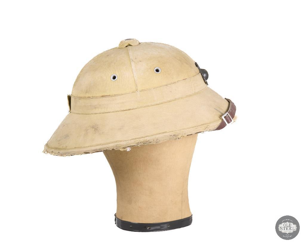Pre-Cold War USMC Pressed Fiber Hat Range Instructors Hat Pith Helmet - 3