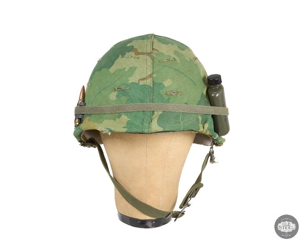 US M1 Vietnam War Helmet with Decorative Embellishments in Band - 2
