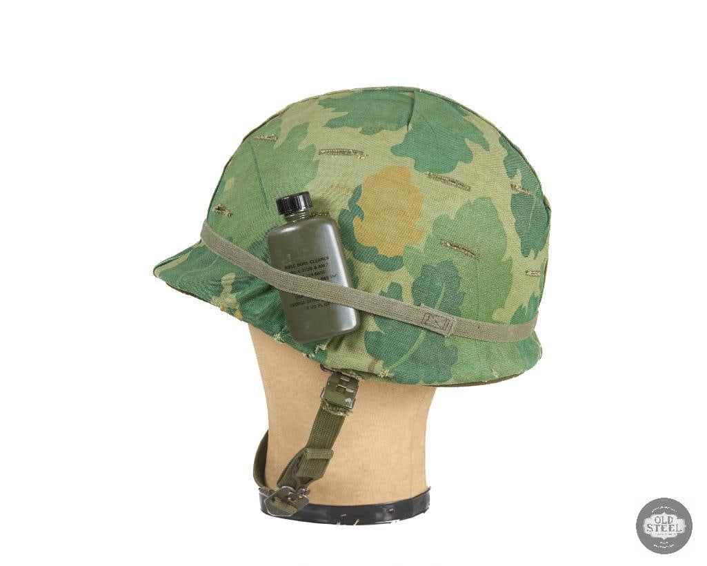 US M1 Vietnam War Helmet with Decorative Embellishments in Band - 4