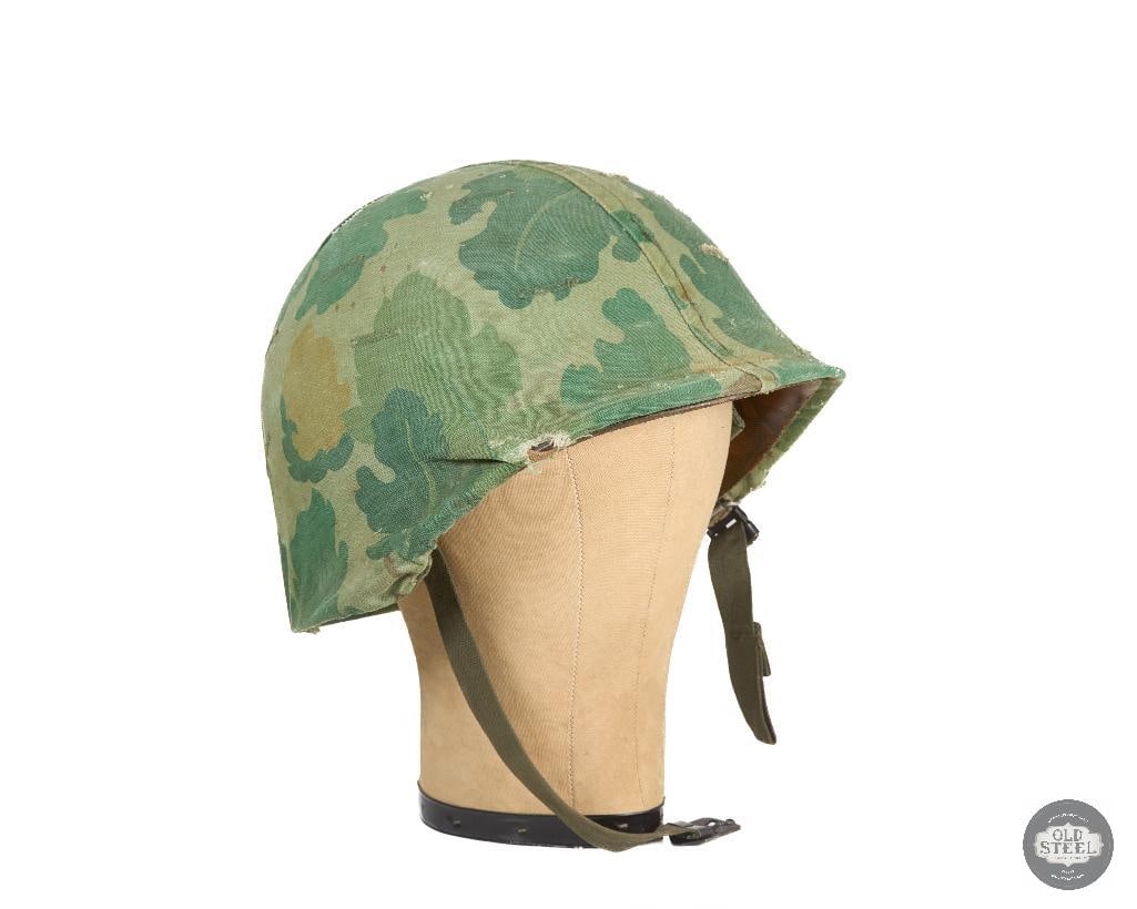 US M1 Helmet Vietnam War with Cover: US M1 Helmet Vietnam War with Cover THIS ITEM IS AS PICTURED WITH NO FURTHER ATTACHMENTS. ALL SALES ARE FINAL. PLEASE REFER TO THE AUCTION DESCRIPTION, LOT #1 DESCRIPTION AND TERMS OF