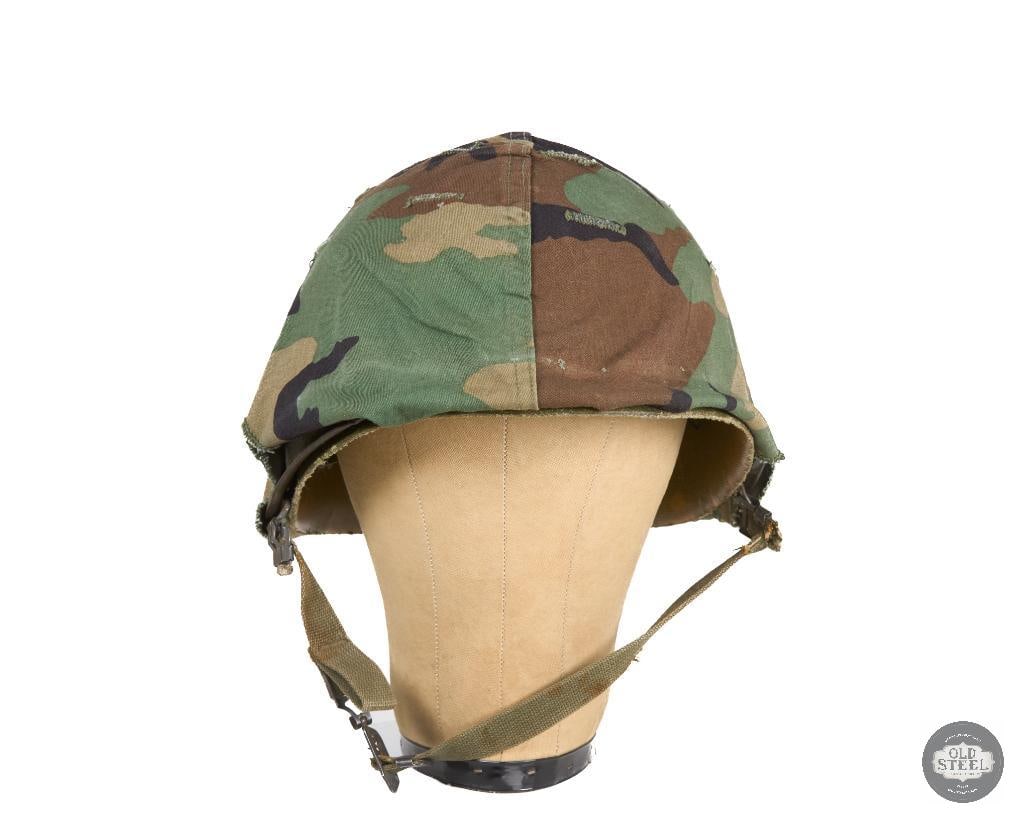US M1 Helmet with 1980's M81 Woodland Camo Cover Vietnam War - 2