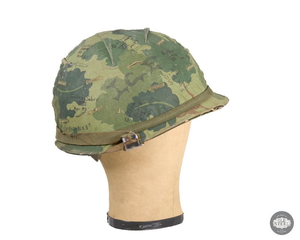 Operation Golden Saber US M1 Vietnam War Helmet with Cover - 2