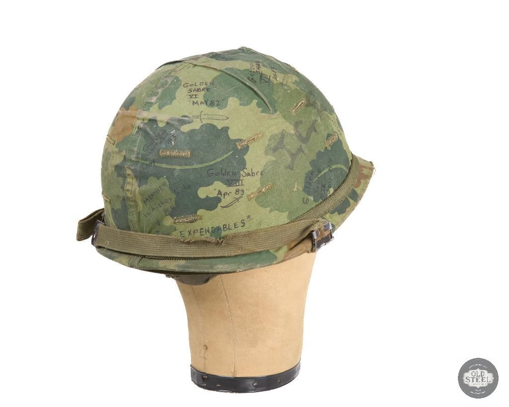 Operation Golden Saber US M1 Vietnam War Helmet with Cover - 3
