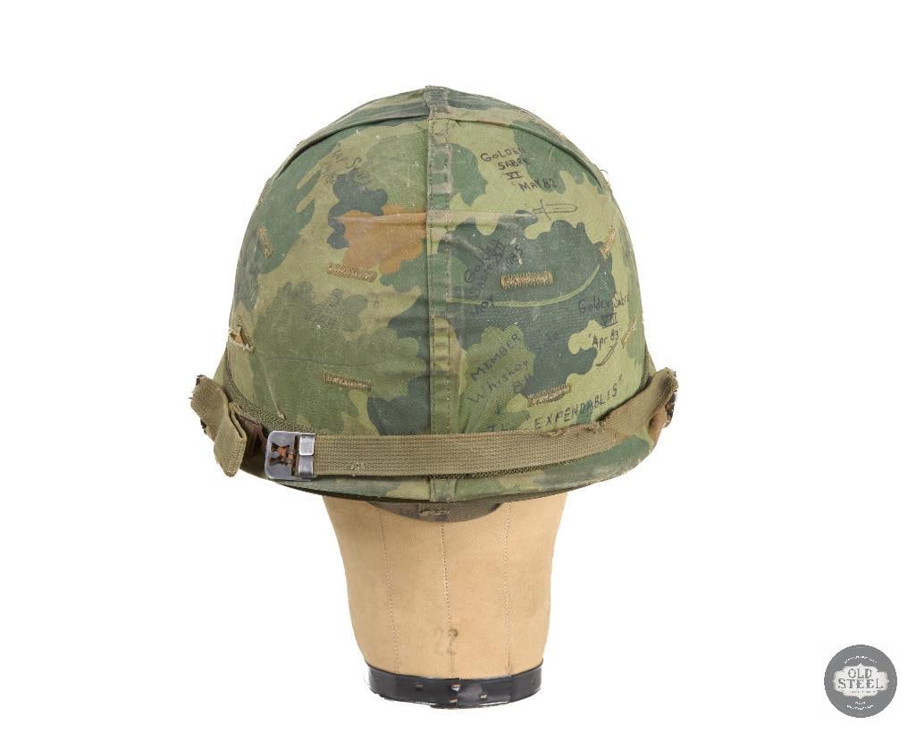 Operation Golden Saber US M1 Vietnam War Helmet with Cover - 4