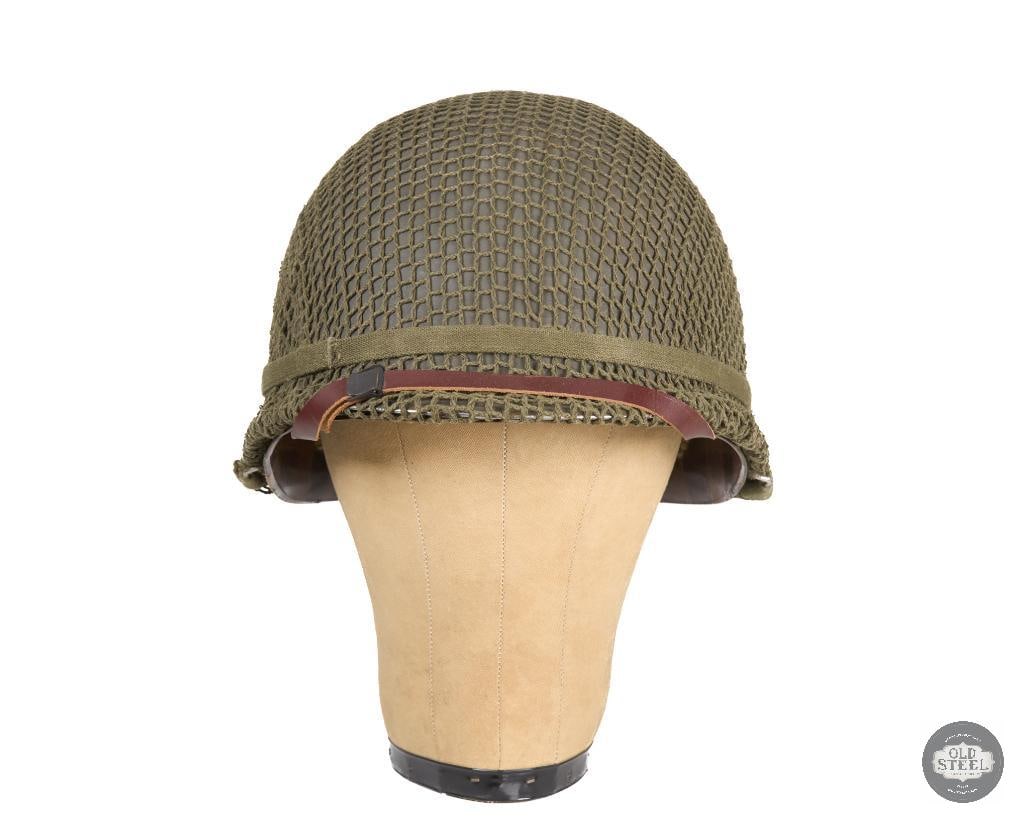 US M1 Helmet WWII with Netting Cover and Westinghouse Liner - 2