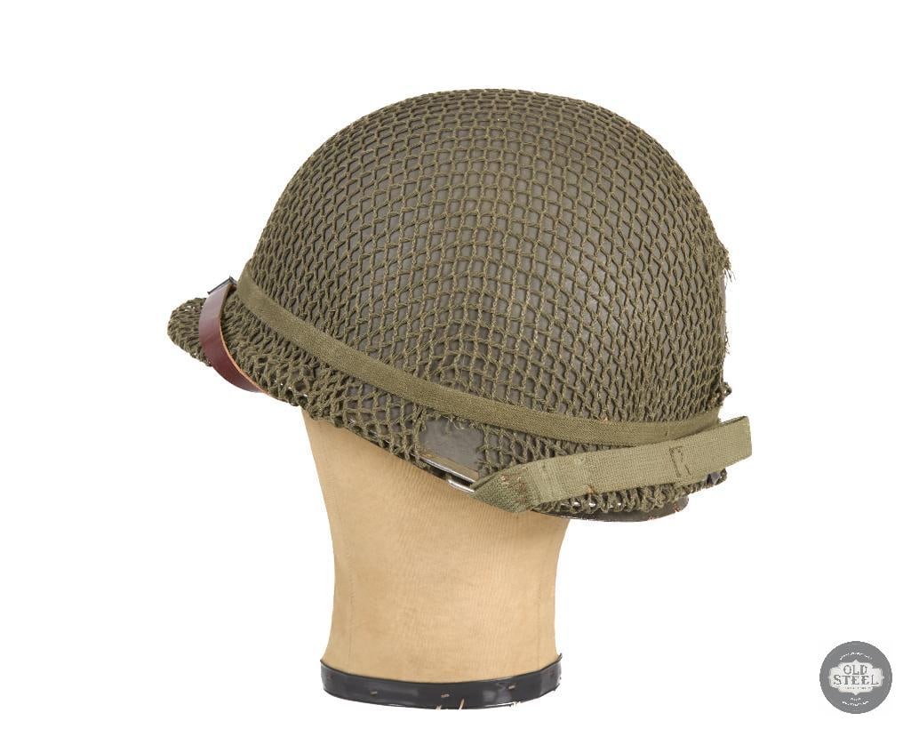 US M1 Helmet WWII with Netting Cover and Westinghouse Liner - 4