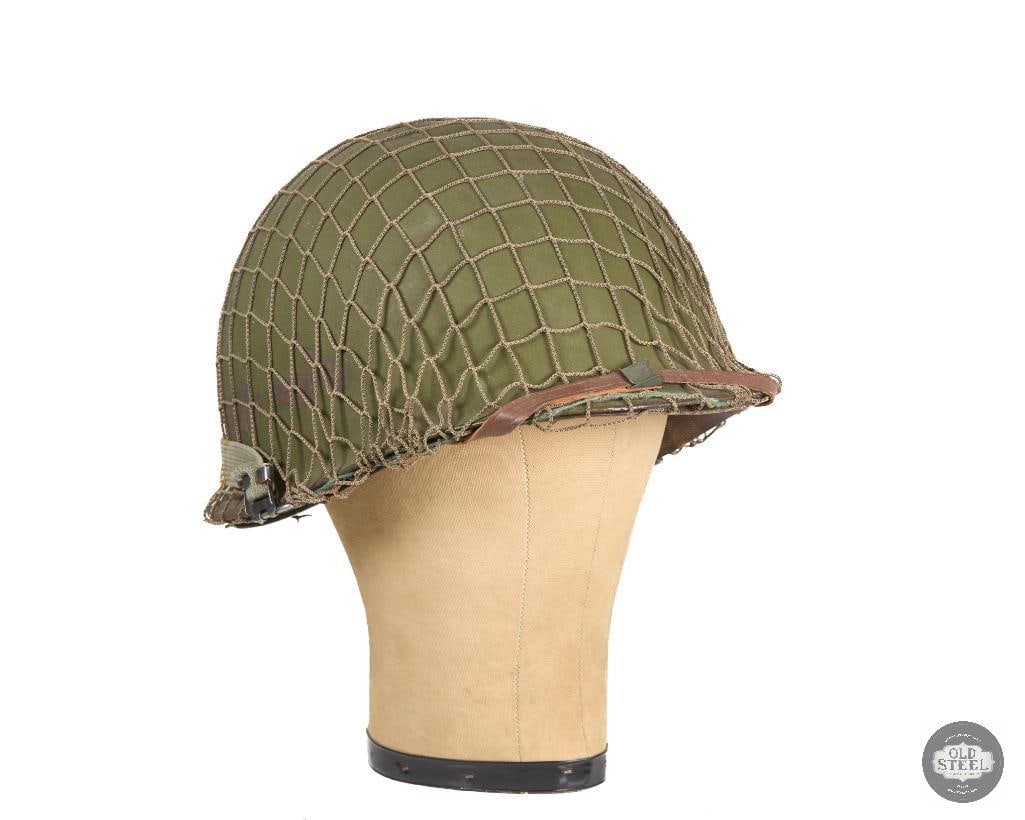 US M1 Helmet WWII With Netting Cover: US M1 Helmet WWII With Netting Cover - Liner Appears to be Westinghouse THIS ITEM IS AS PICTURED WITH NO FURTHER ATTACHMENTS. ALL SALES ARE FINAL. PLEASE REFER TO THE AUCTION DESCRIPTION, LOT