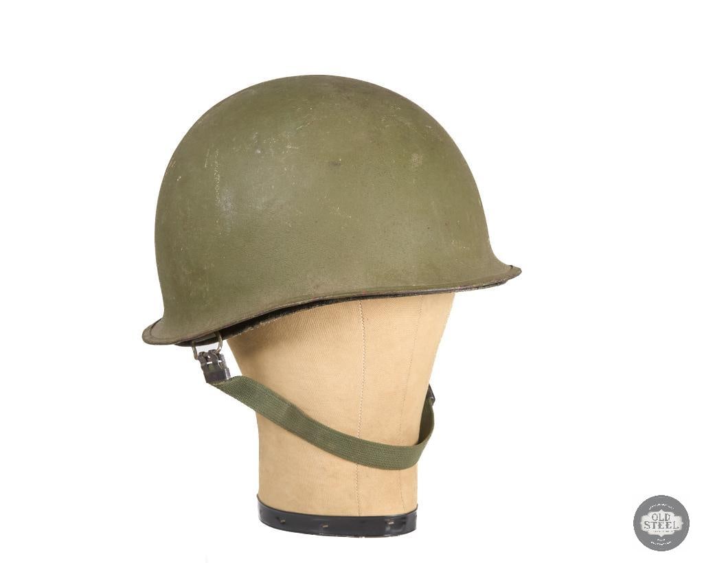US M1 Vietnam War Era Helmet with 91st Training Division Painted Liner: US M1 Vietnam War Era Helmet with 91st Training Division Painted Liner THIS ITEM IS AS PICTURED WITH NO FURTHER ATTACHMENTS. ALL SALES ARE FINAL. PLEASE REFER TO THE AUCTION DESCRIPTION, LOT