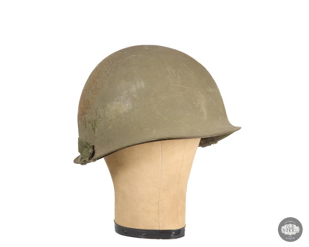 US M1 Army Helmet WWII with Westinghouse Liner: US M1 Army Helmet WWII with Westinghouse Liner THIS ITEM IS AS PICTURED WITH NO FURTHER ATTACHMENTS. ALL SALES ARE FINAL. PLEASE REFER TO THE AUCTION