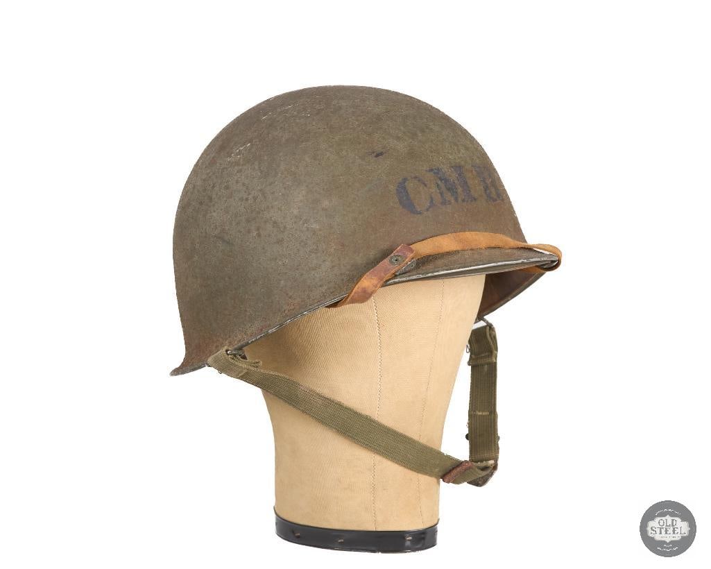 US M1 WWII Helmet with Seaman Paper Co Liner: US M1 WWII Helmet with Seaman Paper Co liner. THIS ITEM IS AS PICTURED WITH NO FURTHER ATTACHMENTS. ALL SALES ARE FINAL. PLEASE REFER TO THE AUCTION DESCRIPTION, LOT #1 DESCRIPTION AND