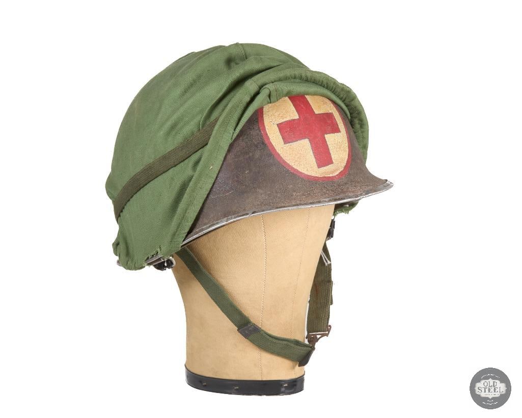 South Vietnamese ARVN Red Cross Medic Helmet with Cover (1 of 5)
