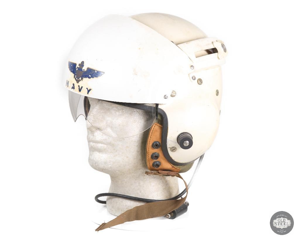USN Gentex APH-6 Dual Visor Flight Helmet with Sonex Ears Vietnam War Era - 5