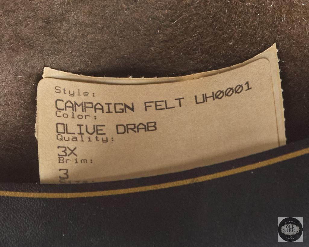 USMC Officer Stetson Campaign Hat - 7-3/8 - 7