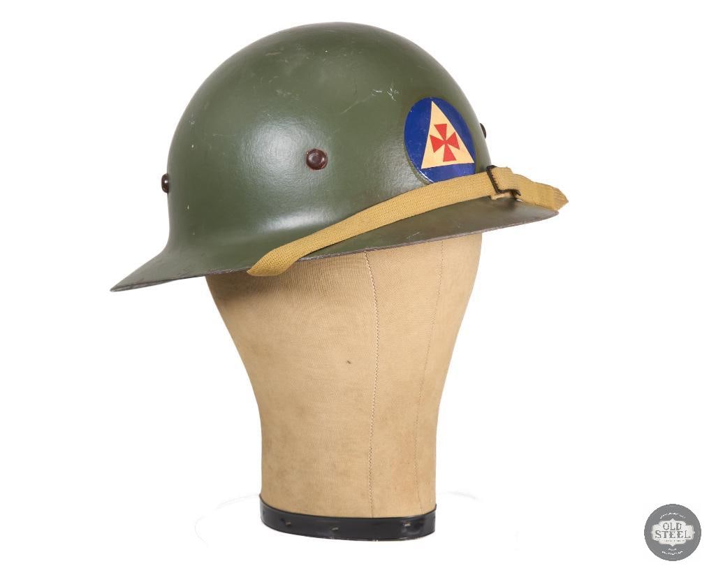 US WWII Civil Defense Hard Boiled Hat by E.D. Bullard Co.: Here we have an excellent condition US Civil Defense hard hat from WWII. Made by E.D. Bullard Co. with a size Large crown. THIS ITEM IS AS PICTURED WITH NO FURTHER ATTACHMENTS. ALL SALES