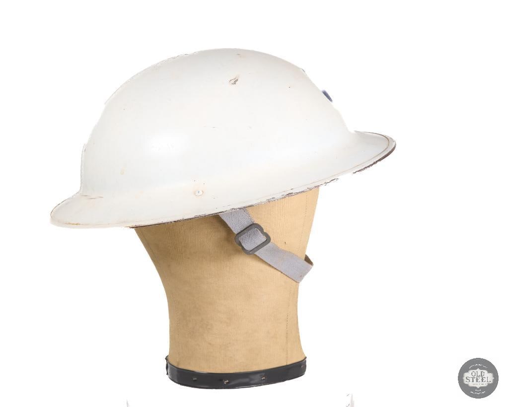 Original U.S. WWII M1917A1 Kelly Civil Defense Helmet with Liner & Chinstrap - 2