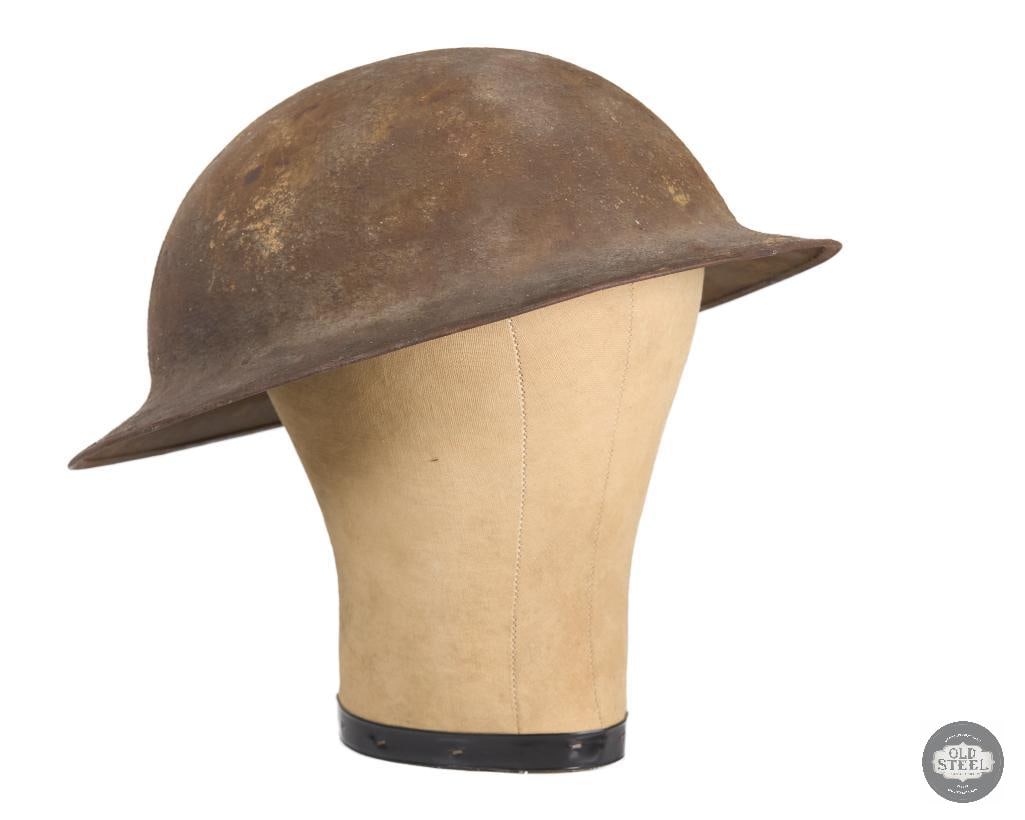 British Mk II Brodie Helmet Shell WWII: British Mk II Brodie Helmet Shell WWII THIS ITEM IS AS PICTURED WITH NO FURTHER ATTACHMENTS. ALL SALES ARE FINAL. PLEASE REFER TO THE AUCTION DESCRIPTION, LOT #1 DESCRIPTION AND TERMS OF