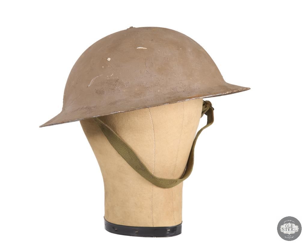 British WWI Mk I Brodie Helmet: British WWI Mk I Brodie Helmet THIS ITEM IS AS PICTURED WITH NO FURTHER ATTACHMENTS. ALL SALES ARE FINAL. PLEASE REFER TO THE AUCTION DESCRIPTION, LOT #1 DESCRIPTION AND TERMS OF SALE