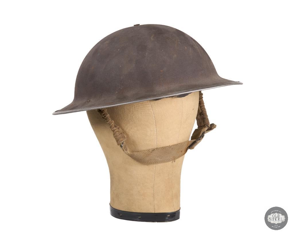 British WWII MK II Helmet: British WWII MK II Helmet THIS ITEM IS AS PICTURED WITH NO FURTHER ATTACHMENTS. ALL SALES ARE FINAL. PLEASE REFER TO THE AUCTION DESCRIPTION, LOT #1 DESCRIPTION AND TERMS OF SALE BEFORE