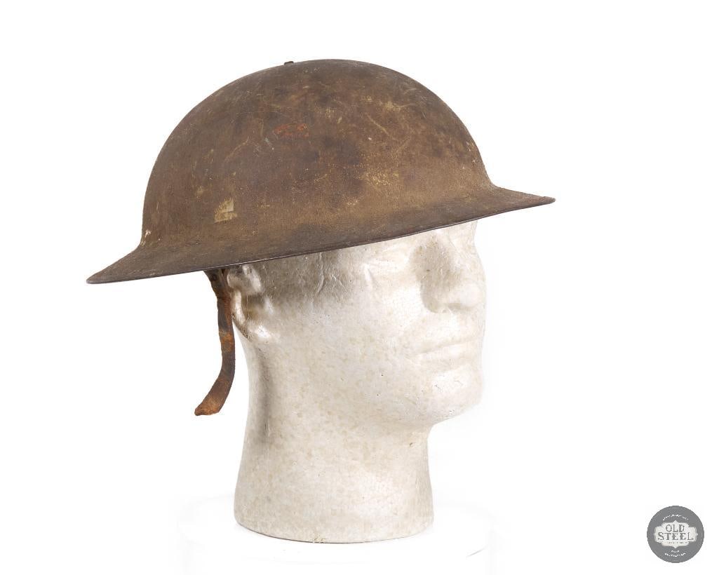 US M1917 Doughboy Helmet Shell WWI: US M1917 Doughboy Helmet Shell WWI. The brim is marked by patina has obscured the numbers. THIS ITEM IS AS PICTURED WITH NO FURTHER ATTACHMENTS. ALL SALES ARE FINAL. PLEASE REFER TO THE