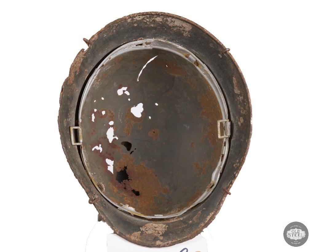 M40 German WWII Heer Helmet Shell with Barbed Wire Band - 9