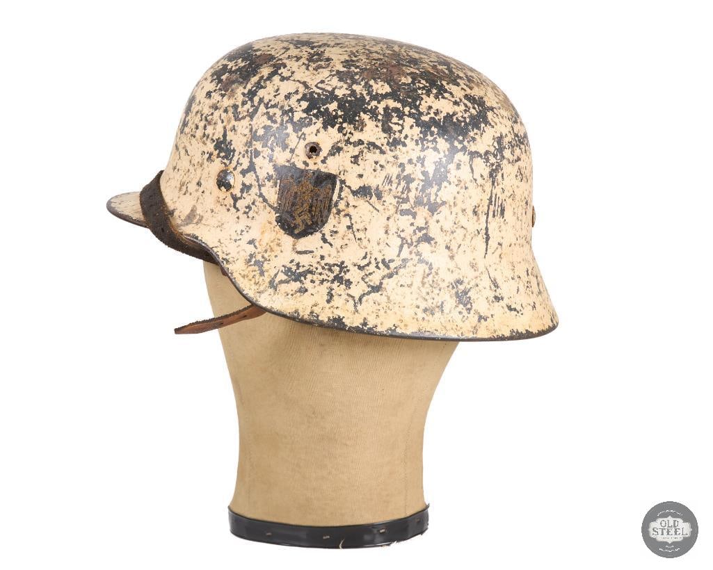 M35 German Double Decal Heer Winter Camo WWII Helmet - 3