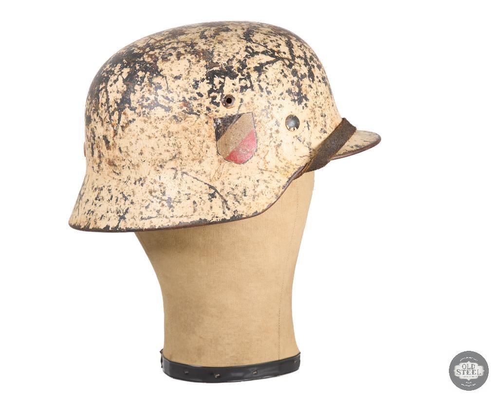 M35 German Double Decal Heer Winter Camo WWII Helmet - 4