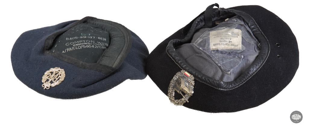 Vintage West German Bundeswehr Tanker's Beret 1979 and British Royal Air Force Beret - 3