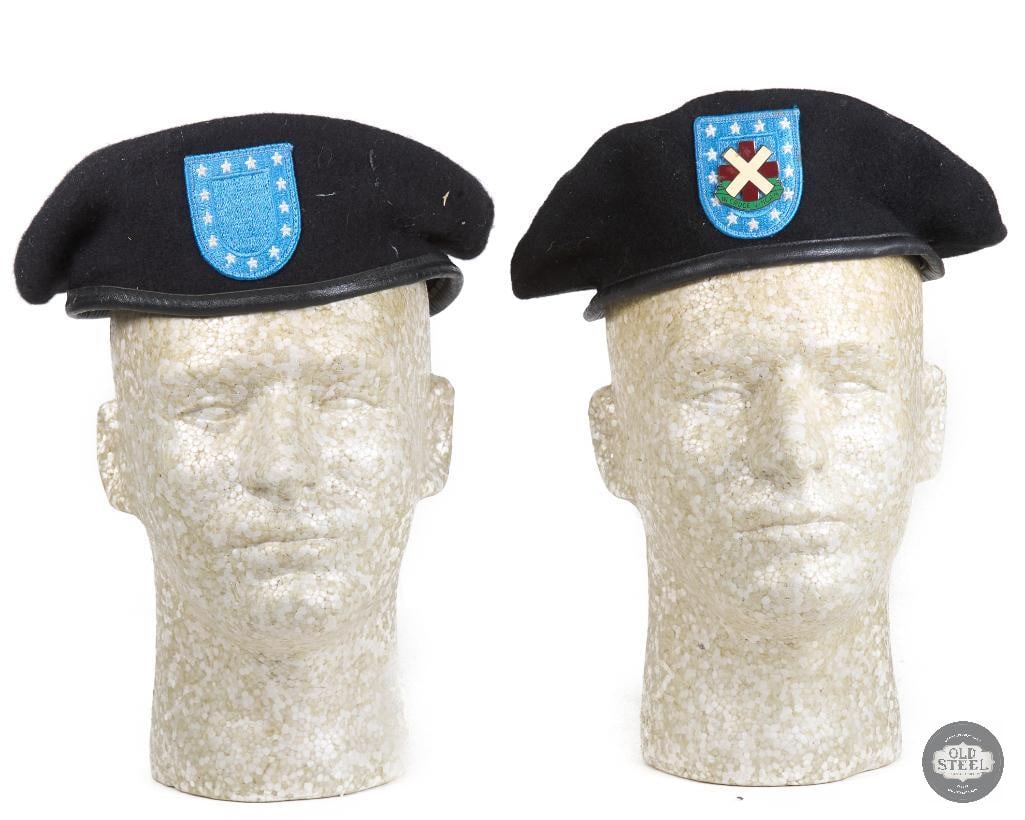 Pair of US Army Black Berets one from 10th Combat Support Hospital: Pair of US Army Black Berets one from 10th Combat Support Hospital THIS ITEM IS AS PICTURED WITH NO FURTHER ATTACHMENTS. ALL SALES ARE FINAL. PLEASE REFER TO THE AUCTION DESCRIPTION, LOT