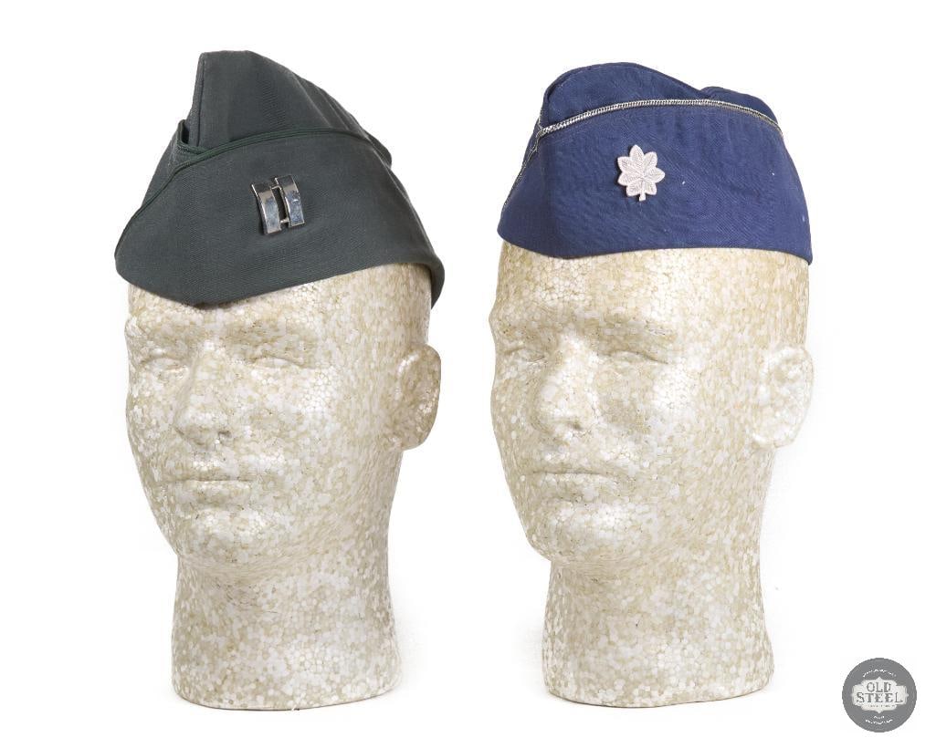 Lot of 2 US Military Officer's Garrison Caps - USAF and Army: USAF Lt. Colonel cap and US Army Captain's cap. THIS ITEM IS AS PICTURED WITH NO FURTHER ATTACHMENTS. ALL SALES ARE FINAL. PLEASE REFER TO THE AUCTION DESCRIPTION, LOT #1 DESCRIPTION AND