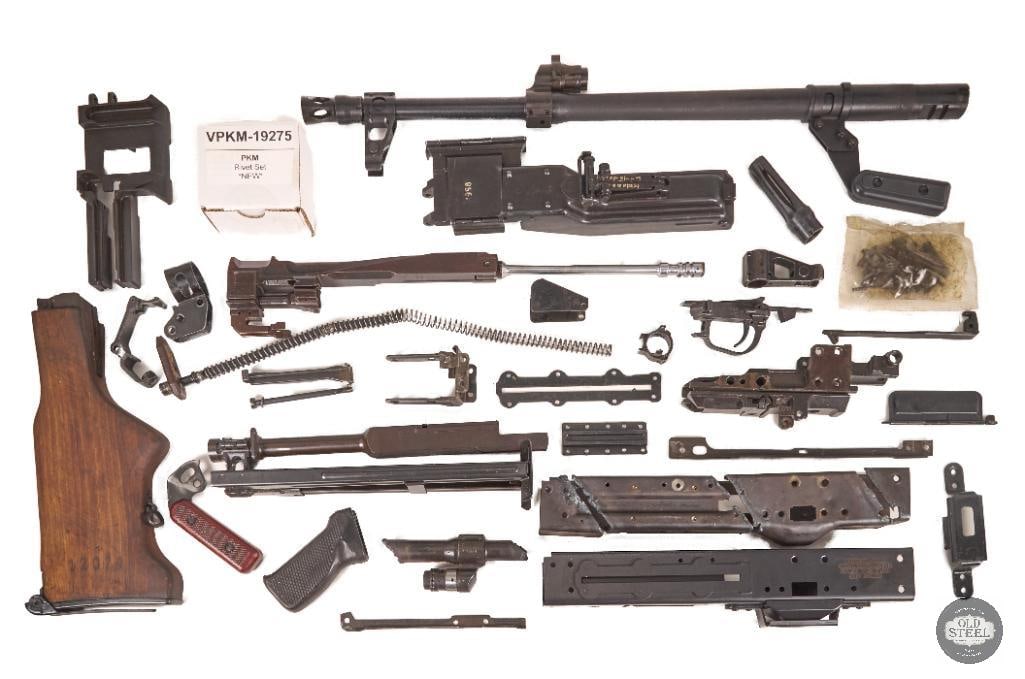 Polish PKM Parts Kit with New Production Barrel, Rivet Kit & Semi Receiver: This Polish PKM parts kit is a desirable package for collectors and military firearms enthusiasts centered around one of the most recognizable general-purpose machine gun designs ever fielded.