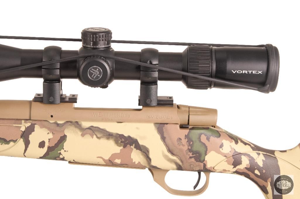 Weatherby Vanguard 6.5 Creedmoor Camo Stock, FDE Cerakote, Vortex Diamondback Tactical 4-16x - 4