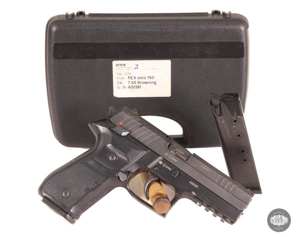 Arex Rex 7.65S 18rd 32 ACP French Police Surplus Import W/ Box & Mag: Up for auction is a Slovenian made AREX Rex 7.65S pistol chambered in 32 ACP. This rare variant of the AREX pistol was made for the French police force in which this pistol has served. The French poli