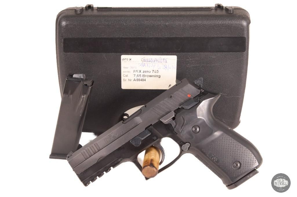 Arex Rex 7.65S 18rd 32 ACP French Police Surplus Import W/ Box & Mag: Up for auction is a Slovenian made AREX Rex 7.65S pistol chambered in 32 ACP. This rare variant of the AREX pistol was made for the French police force in which this pistol has served. The French