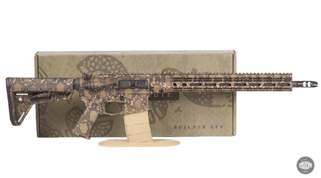 Rare Aero Precision M4E1 Limited Edition Snakeskin Cerakote AR15 W Rainier Match Barrel: Up for auction is an Aero Precision M4E1 AR-15 featuring the highly sought-after Limited Edition Snakeskin Cerakote finish. Built on Aero Precision's renowned M4E1 platform, this rifle combines the ru