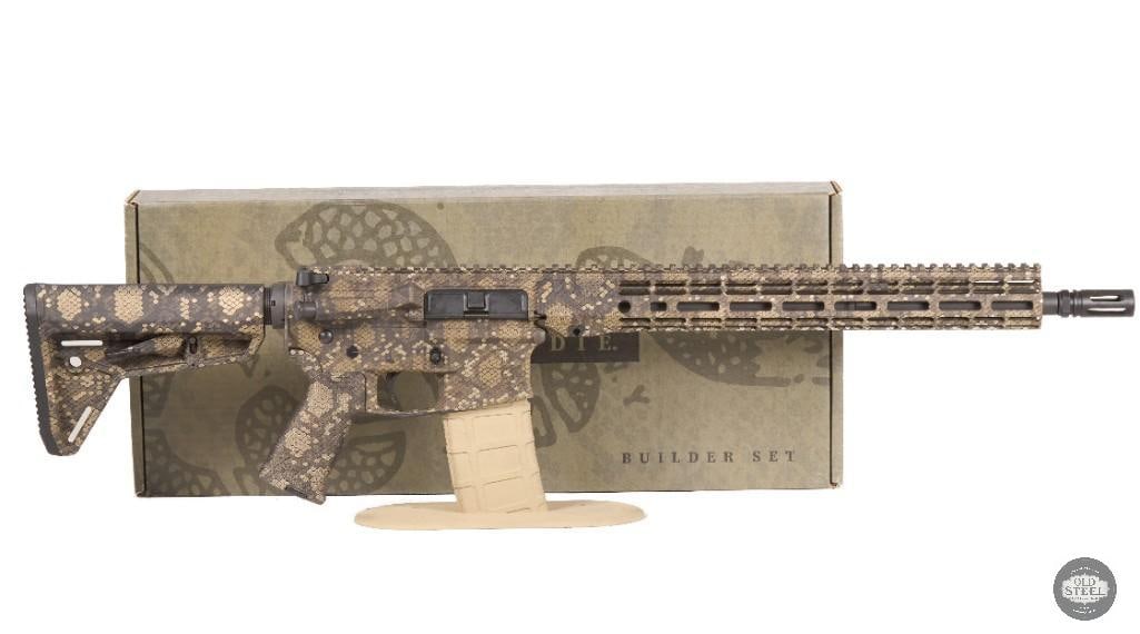 Rare Aero Precision M4E1 Limited Edition Snakeskin Cerakote AR15 W Rainier Match Barrel: Up for auction is an Aero Precision M4E1 AR-15 featuring the highly sought-after Limited Edition Snakeskin Cerakote finish. Built on Aero Precision's renowned M4E1 platform, this rifle combines the