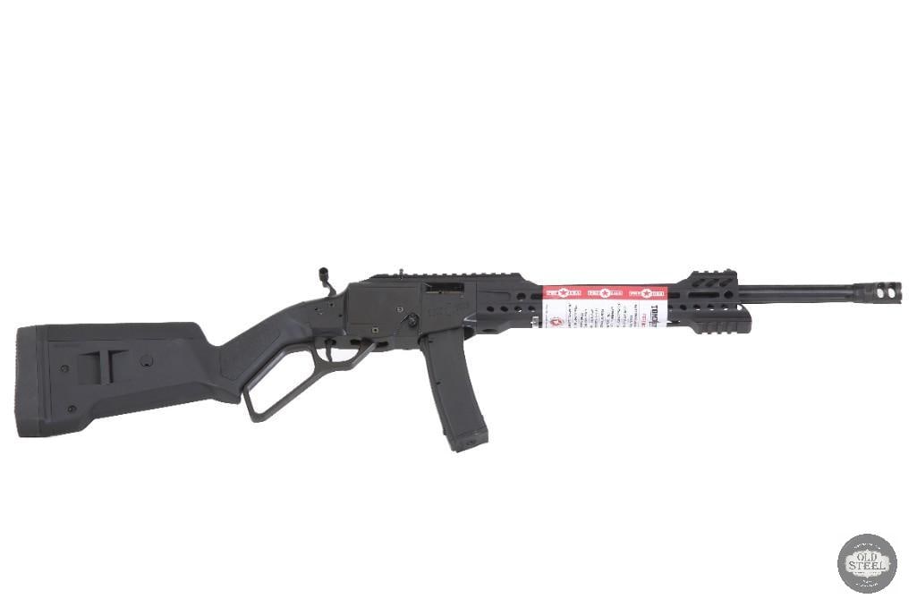 Stunning POF USA Tombstone PLA-9 9mm Lever Action Rifle AR Hybrid PCC: Up for auction is a Patriot Ordnance Factory (POF-USA) Tombstone PLA-9 chambered in 9mm Luger. This innovative platform blends traditional lever-action operation with modern AR-style ergonomics, creat