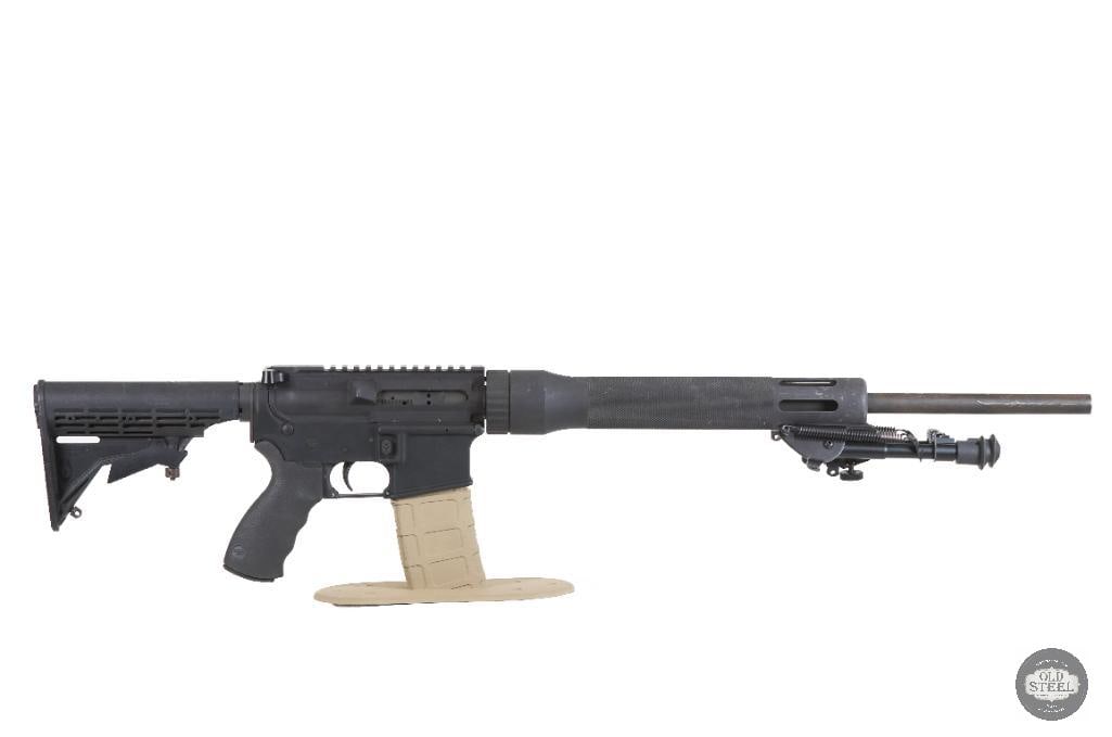 Rugged Custom AR15 Varminter 20" Barrel Free Float Bipod Precision Rifle 5.56: Up for auction is a custom-built AR-15 Varminter chambered in 5.56 NATO. Designed with accuracy and stability in mind, this rifle features a 20-inch barrel and a free-float tube handguard, creating a 