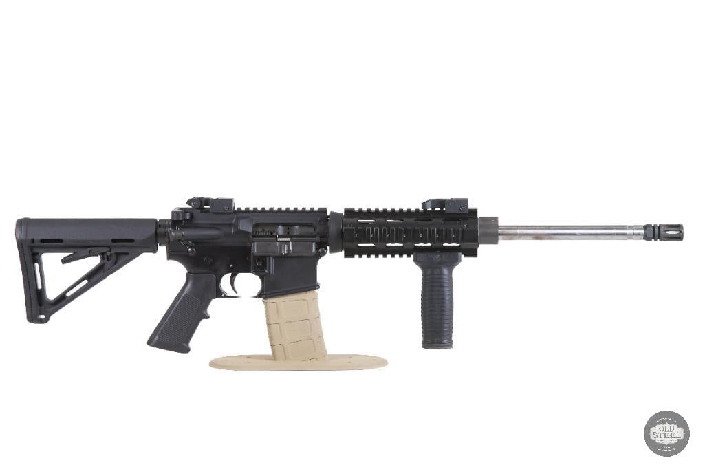 Amazing AR15 5.56 NATO 16" Stainless Barrel Quad Rail Magpul Stock Rifle: Up for auction is a custom AR-15 chambered in 5.56 NATO. Featuring a 16-inch stainless steel barrel and a proven carbine-length gas system, this rifle combines modern styling with the reliability and