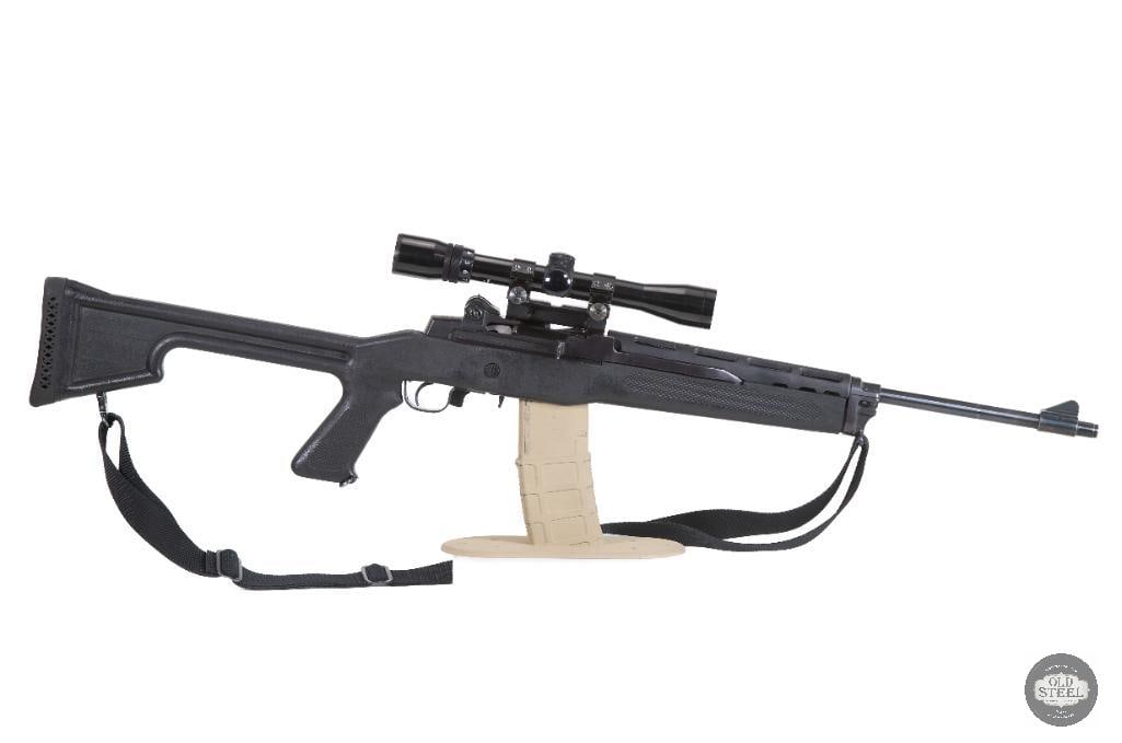 Rugged Ruger Mini-14 Rifle Lightweight Stock Sling Scope .223/5.56: Up for auction is a Ruger Mini-14 chambered in .223 Remington / 5.56 NATO. Built on Rugers proven semi-automatic platform, the Mini-14 is known for its reliability, simplicity, and traditional