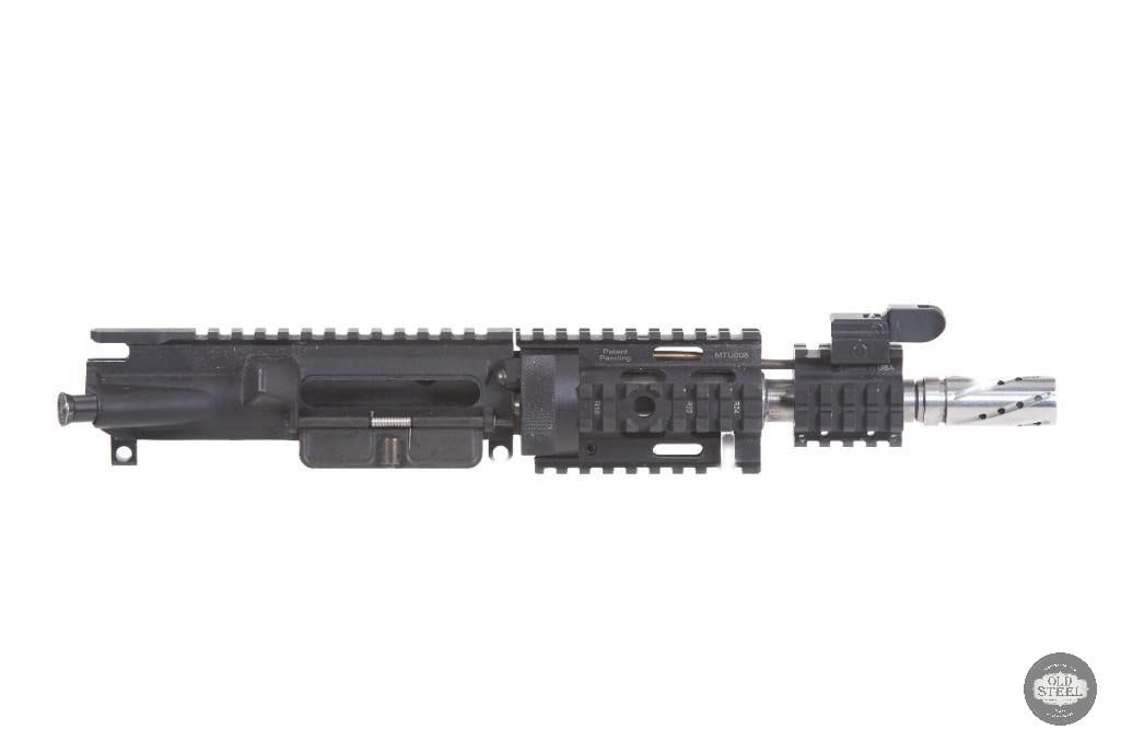 AR15 Upper Receiver 7.5" 5.56 NATO Quad Rail Pistol Upper Assembly: Up for auction is an AR-15 upper receiver assembly chambered in 5.56 NATO. Featuring a compact 7.5-inch barrel and quad rail handguard, this upper delivers the aggressive appearance and compact dimens