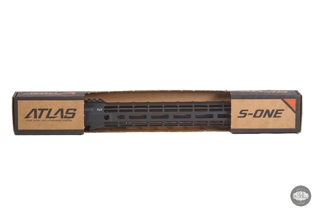 NEW Aero Precision ATLAS S-ONE 15" M-LOK Free Float Handguard: Up for auction is a new Aero Precision ATLAS S-ONE 15-inch M-LOK handguard. Designed for lightweight performance and modern AR-15 builds, the ATLAS S-ONE is one of Aero Precisions most streamlined