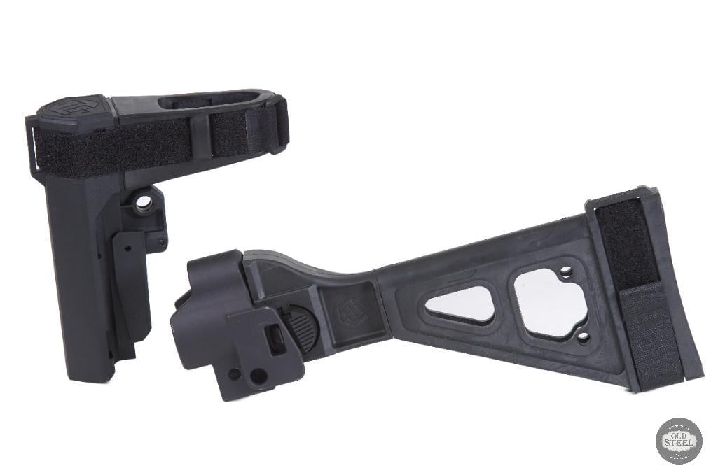 Lot of 2 Pistol Braces MP5 Style Brace & AR15 Buffer Tube Brace: This lot includes two pistol braces designed for popular firearm platforms, featuring one MP5-style brace and one brace configured for AR15 buffer tube applications. These braces are widely sought aft