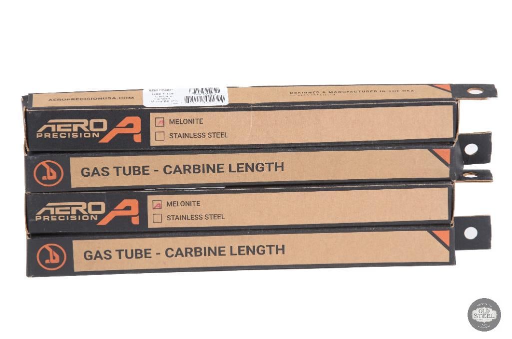 Lot of 4 Aero Precision AR15 Carbine Length Gas Tubes (New): This lot includes four Aero Precision AR15 carbine-length gas tubes, providing a reliable and consistent solution for standard carbine gas system builds. Manufactured to Aero Precisions quality